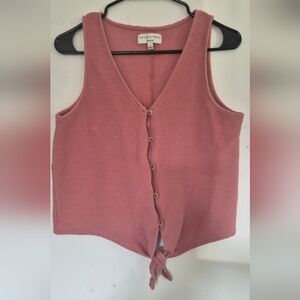 Madewell Pink Button-Front Tank Top